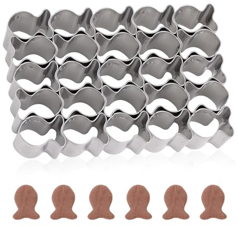 Goldfish Cracker Cutter, 3.86x2.56x0.79in Mini Cookie Cutter with 25 Grids Stainless Steel Biscuit Cutters Goldfish Molds for Sea Animal Cookie Baking