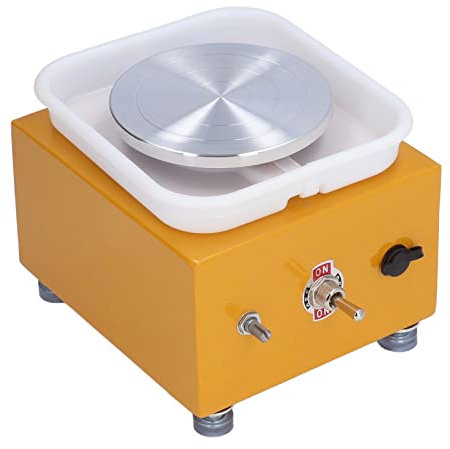 Töpferscheibe Elektrisch, Töpferset Electric Pottery Wheel 10 cm Drehteller Drehteller Elektrisch für Kinder Embryo-Zeichenmaschine (EU-Stecker)