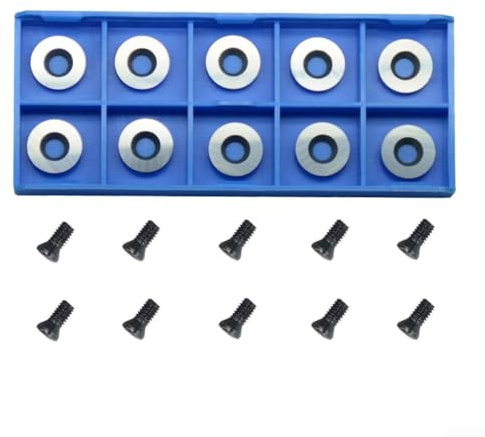 Lot de 10 fraises rondes en carbure de tungstène de 12 mm, avec 10 vis, pour machine de finition Ci3, tour creux, etc