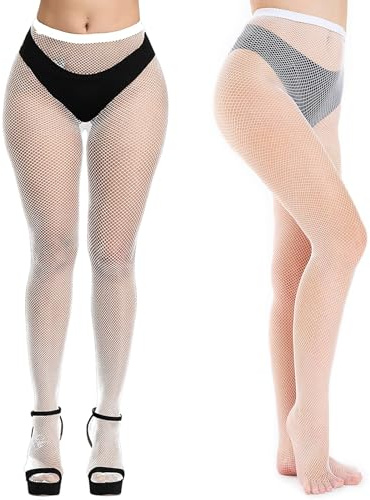 NebulaGlam Calze a Rete, 2 Pezzi Calze Rete Elastiche Sexy, Di Collant a Vita Alta Sexy, Collant a Rete da Donna Alta Calze Collant, Calze Rete Elastiche Sexy per Adulto Calze a Rete a Vita Alta