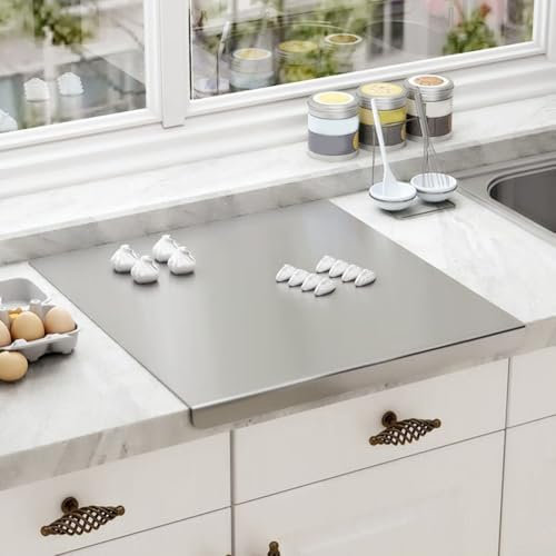 19 Robustes Schneidebrett aus Edelstahl mit Lippe, geeignet für schwere Beanspruchung