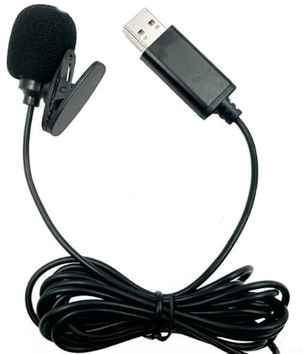 Oniissy USB-Lavalier-Ansteckmikrofon, omnidirektionales Audio, externes Mikrofon für Auto, DVD-Player, Smartphone, PC, 2 m Kabel