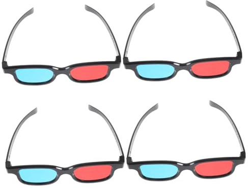 Holibanna 4 Piezas Gafas De Plástico Rojo y Azul Para Películas Casa Gafas Para Tv Proyector y Cine Para Adultos