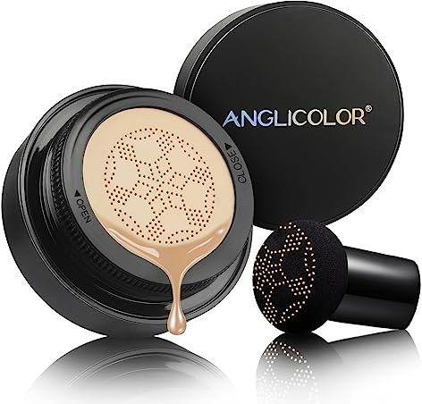 Anglicolor Mushroom Head Air Cushion CC Cream, Concealer med full täckkraft, långvarig, CC Cream sminkprimer för en jämn hy (02)