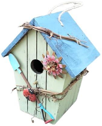 RETUOLWAG Nichoir De Protection en Bois pour Oiseaux Maison D'élevage Artisanale en Bois pour Colibris Moineau Petit Abri Résistant Intempéries