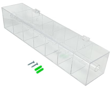 Organizador de etiquetas acrílicas, dispensador de etiquetas resistente para el hogar, oficina, soporte de etiquetas, 410 x 90 x 90 mm, transparente