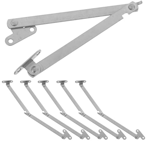 IWOWHERO Support de Charnière Pliant en Fer Argenté 6pcs, Construction Robuste, Installation Facile, Adapté pour Armoire et Commode, Usage en Bureau ou Chambre