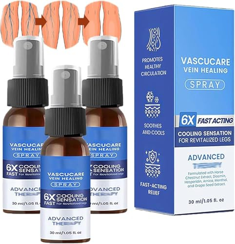 GFOUK VascuCare Vein Healing Spray, Natural Herbal Soothing Spray for Varicose Veins & Leg Circulation, Varicose Vein Soothing Sprays, for All Skin Types (3Pcs)
