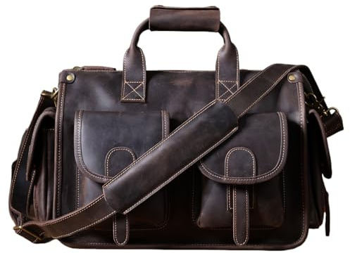 laptopfodral, Läder 14-tums bärbara datorväskor for män Messenger Handväska Kontorsväska i kohud