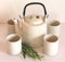AAF Nommel ® Asiatisches Teeservice 5-teilig, beige Creme Weiss, Keramik, Nr. 070