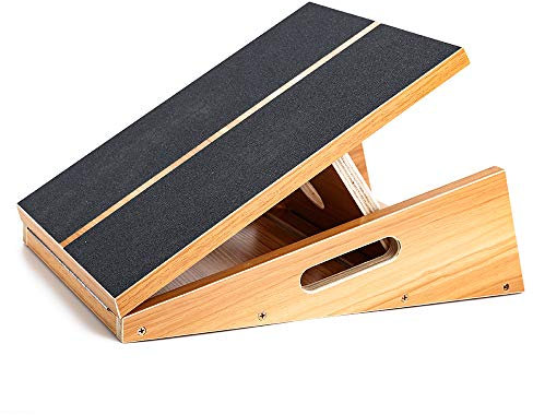 Professionelles Schrägbrett aus Holz, verstellbares Neigungsbrett und Wadendehner, Stretch-Brett - extra seitliches Griff-Design für Tragbarkeit - 40,6 x 31,8 cm, 5 Positionen (158,8 kg Kapazität)