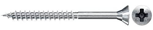 fischer Vite per truciolato 4,0 x 45 mm, zincata blu, filettatura parziale Phillips PZ