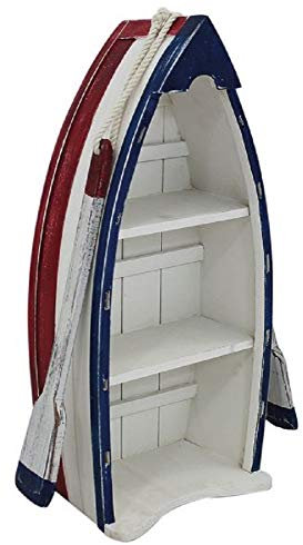 linoows Boots Regal, Kajüten Regal, Schiffsregal Tricolore, kleines Standregal 50 cm