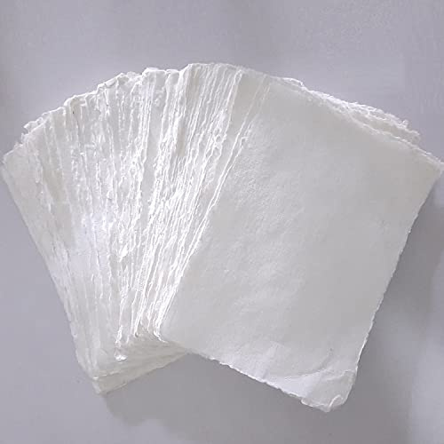 E-Tailor Handgjord Deckle Edge tomt papper ordkort, 7,6 cm x 5 cm visitmeddelandekort gör-det-själv presentkort anteckning papper taggar skrappapper flashkort, presentetikett, placeringskort, 130 GSM
