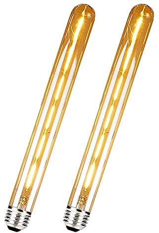 ZRJIA E27 T30 300mm dekorative LED Birnen Vintage Retro Industrie Antike Edison E27 T30 6W 600lm 2700K warmweiß 360 ° 230V, kein Flimmern, Nicht Dimmbar (2 Stück)