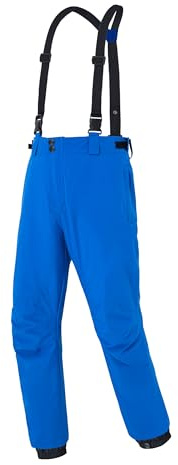 ATLASLAVA Pantalones de esquí de invierno para hombre con tirantes, impermeables, cálidos, resistentes al viento, resistentes al desgarro, transpirables, azul, XL