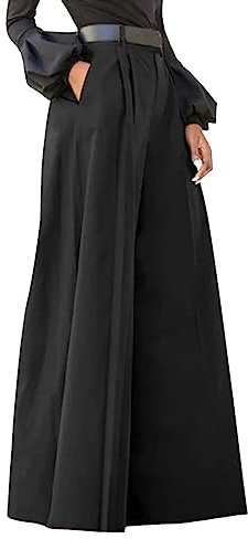 Pantaloni da donna Palazzo, pantaloni tagliati in lino di cotone, comodi baggy con tasche, alla moda, eleganti, a vita alta, a gamba larga, pantaloni da jogging per la casa, pantaloni invernali neri