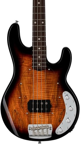 Sterling By Musicman StingRay RAY34 Spalted Maple 3 Tons Sunburst - 4 String Bass