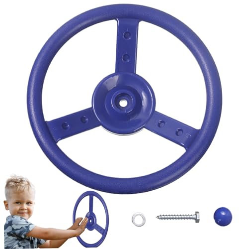 Steering Wheel Toy Pp 100kg Weight Capacity Vibrant Color Educational Playground Steering Wheel Toy Steering Wheel Pirate Ship for Treehouse Playground(Blue)