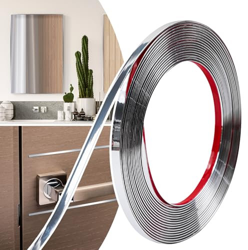 JSIWOTH Moulure Décorative Autoadhésive Flexible – 6mm x 6M Baguette de Finition pour Portes, Fenêtres, Miroirs, Murs, Plafonds, Sols, Armoires, Carreaux et Bordures