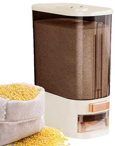 Reisspender 12L/22L Getreidebehälter Versiegelter Reisspender Mit Messbecher Und Deckel Reis Vorratsbehälter Luftdicht Reisbehälter Aufbewahrungsbox Für Reis Sojabohnen Müsli Mais