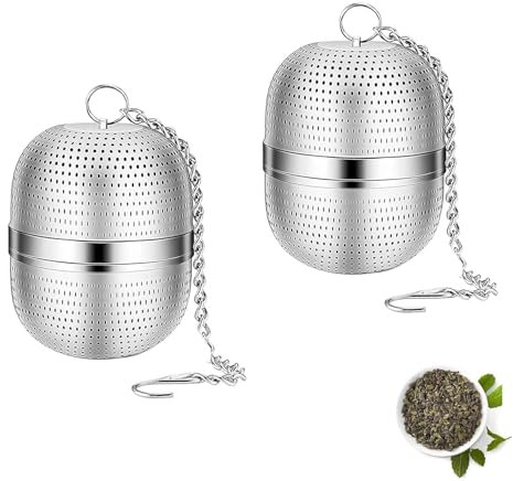 Ball Shaped Tea Infuser 2Pcs Stainless Steel Mesh Tea Strainer 5.5x4.5cm