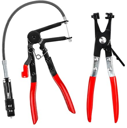 Pinze per Fascette Stringitubo, Pinza per Fascette Auto, Pinze Stringitubo con Collo Dritto, 650mm Pinza per Tubi Flessibili con Albero, per Rimozione, Installazione e Riparazione di Auto