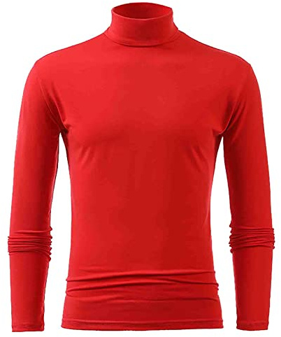 Turtle Neck Tops for Men UK Ribbed Knit Slim Fit Jumpers Long Sleeve Roll Neck Lightweight Pulllover Shirt Basic Turtleneck Sweater Mens Autumn Winter Solid Color Business Undershirt