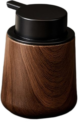 Dispensador de jabón de Espuma Dispensador de jabón de Manos de Grano de Madera de Nogal con Bomba Recargable para Cocina, baño, hogar, Hotel..
