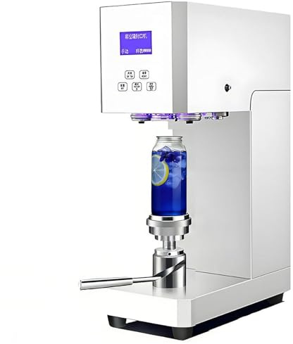 Sellador automático de latas, máquina de sellado comercial de bebidas con contador inteligente y panel LED, diámetro de sellado de 2.2 pulgadas, compatibilidad con múltiples materiales para uso