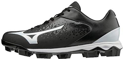 Mizuno 320584.9000.17.1200 Select Nine TPU Low Molded Baseball Cleat Black-White (9000) 12 (1200)