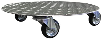Pflanzenroller AluGrip-R280 bis280kg Blumenroller Untersetzer Indoor Outdoor Alu (Aluminium Riffel 5/6,5mm, Ø400mm)