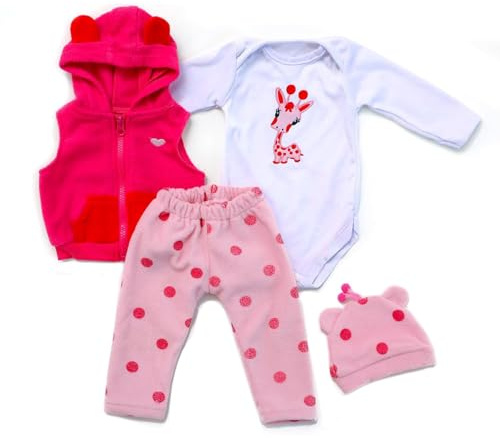 ZIYIUI Vestiti per Bambole per New Born Baby Doll, Cotone con Cappello per 18 -22 Carino Vestiti Bambolotti (45-55 cm)
