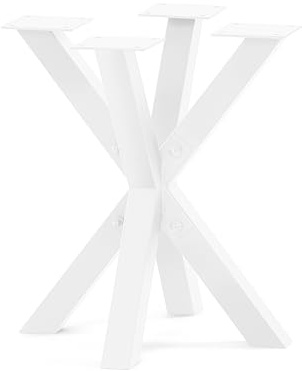 HOLZBRINK Base de Mesa Spider | Base de Metal Blanco para Centro, Comedor, Escritorio y Conferencias | 1 Pata 40x40 cm | Altura 43 cm