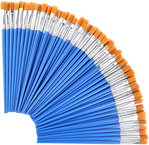 30 Stück Pinsel, 7mm Kleine Künstlerpinsel Pinsel Set für Details und Kunstmalerei (Flache)