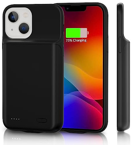 HUOBAO Akkuhülle für iPhone 13 [6000mAh] Zusatzakku Ladehülle Akku hülle Handyhülle, Akku Battery Case Powerbank Hülle für iPhone 13, Ultradünn und Tragbar Akku Case [6,1 Zoll]…