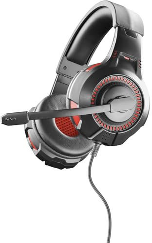 Music Sound Wired Headphones Over Ear Gaming On-Ear Gaming Headset with Cable and Built-in Microphone 3.5 mm Jack Plug Sensitivity of 116dB Frequency 20Hz - 20,000Hz, Black