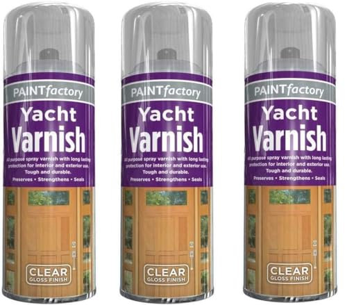 YSAMAX 2 x Yacht Varnish Spray Paint with Gloss Finish Protects Exterior Woods with Special Resistance in Marine Environments Ideal for Boats, Yachts and Furniture (250 ML)
