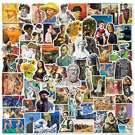 NOGAMOGA Ästhetische Kunst Sticker Ölgemälde Aufkleber Vinyl Wasserdicht (100 Stück) für Wasserflaschen, Laptop, Skateboard, Gepäck und Scrapbook, Aufkleber für Erwachsene