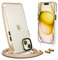 UYMO Handykette Hülle mit Band Für iPhone 15 - Necklace Transparent Handyhülle Case mit Schnur Abnehmbar, Schutzhülle zum Umhängen Kordel,Gold