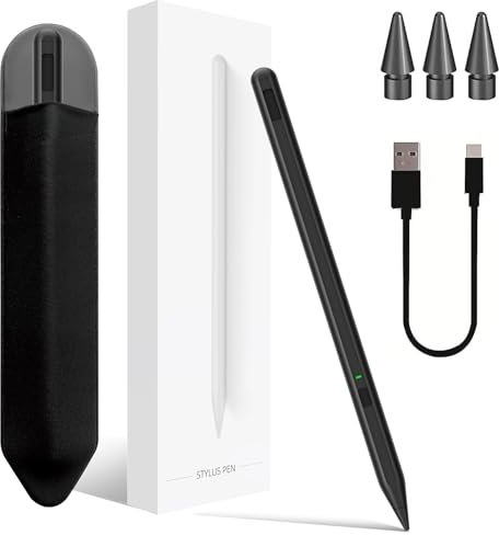 Milikilo Lápiz para iPad 2018-2025,Detección de Inclinación,Rechazo de Palma-Stylus Pencil para Lápiz Pencil con iPad 11/10/9/8/7/6/A16, Pro 3/4/5/6/M4, Air 3/4/5/M2/M3,Mini 5/6 para Pad