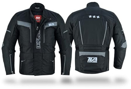 TLA EXPLORA Veste Moto avec protections à 2 Couches, 4 Saisons, doublure amovible, imperméable, respirante. Tailles S à 6XL Homme et Femme, Blouson Moto Enduro, Adventure, Motoneige, Quad, ATV.