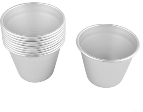 Juego de 10 moldes de aluminio para pudín perfectos para postres y aperitivos individuales