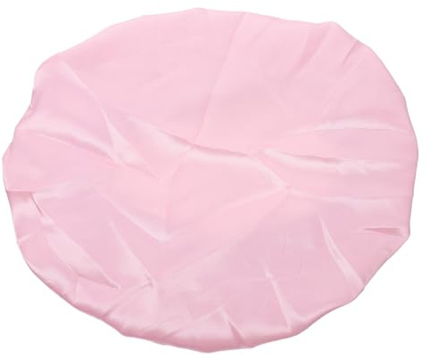 LIFKOME Bonnet de Bain Garçon Fille Élastique Polyester Double Protection Cheveux Imperméable pour Sommeil Ajustable et Confortable Rose