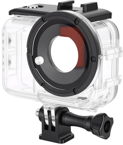 Luqeeg Boîtier étanche pour Caméra d'action, Coque sous-Marine 50 M, Housse de Protection Anti-Rayures, Boîtier d'objectif Haute Transparence, Idéal pour la Plongée et Le Surf