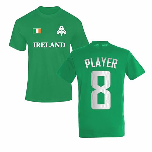 Personalised Ireland Rugby Shirt Custom Name Number Kids Adult Unisex T Shirt Green L Style 01