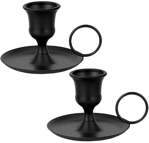 MUNTE 2 Piezas Candelabros para Velas, Porta Velas en Hierro y Aluminio