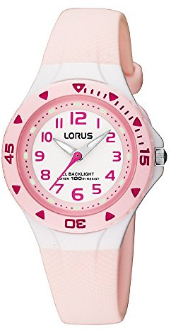 Lorus Kids Mädchen-Uhr Edelstahl und Kunststoff mit Urethanband RRX49CX9