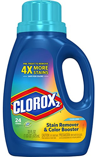 Clorox 2 Laundry Stain Remover and Color Booster, Clean Linen, 33 Ounce Bottle (Packaging May Vary)