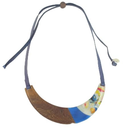 FANNY FOUKS Plastron Halskette Blau